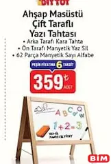 DİYTOY AHŞAP MASAÜSTÜ ÇİFT TARAFLI YAZI TAHTASI fiyat ve kampanya bilgisi